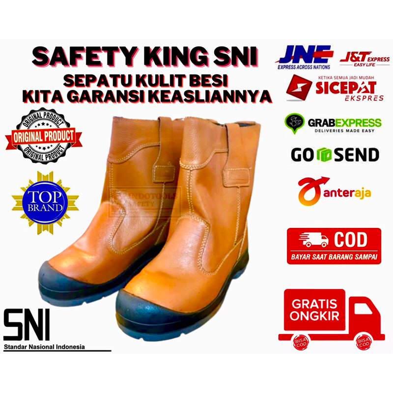 SEPATU PROYEK KULIT UJUNG BESI TINGGI SNI STANDART NASIONAL INDONESIA SAFETY KING SK 805 CX