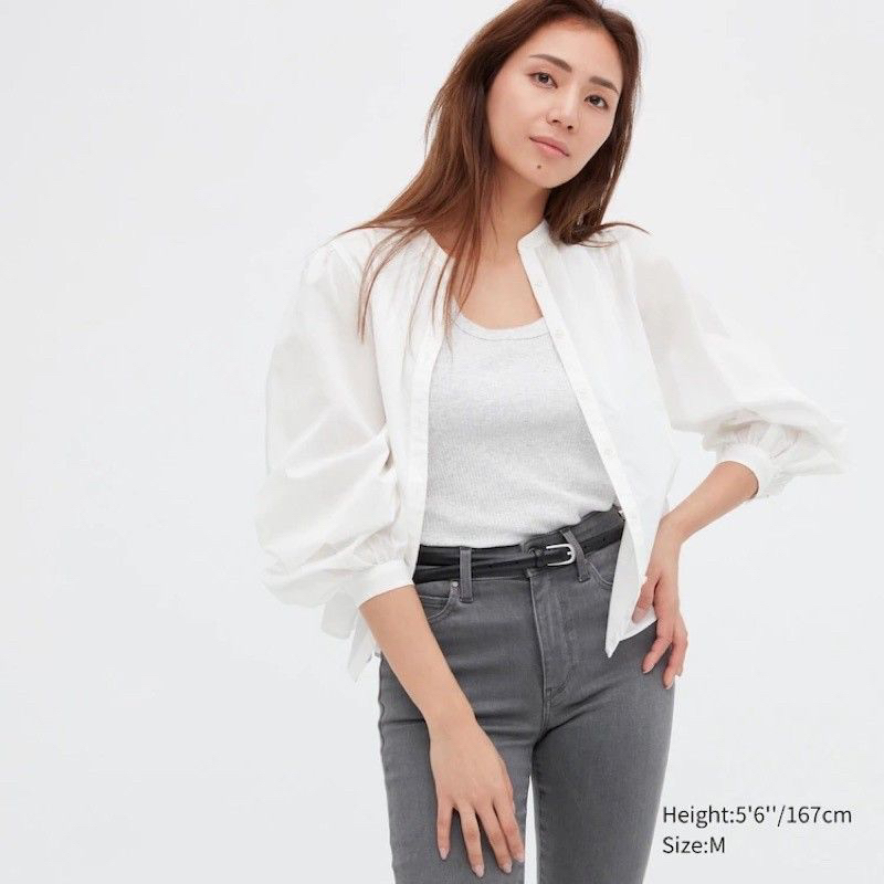 Uniqlo Cotton Volume Longsleeve Blouse