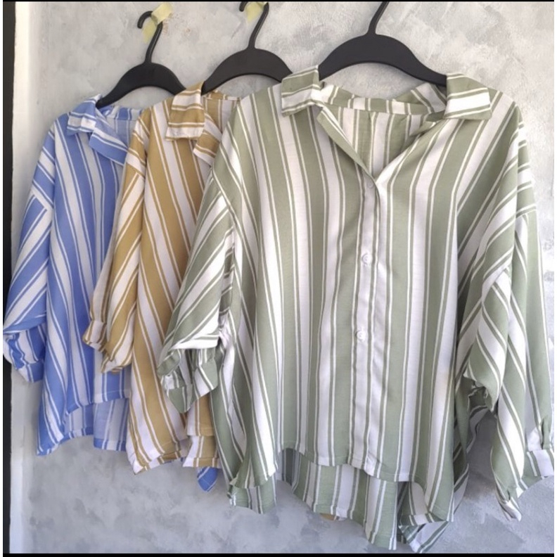 MakeGrosir - STRIPE OVERSIZE SHIRT JUMBO