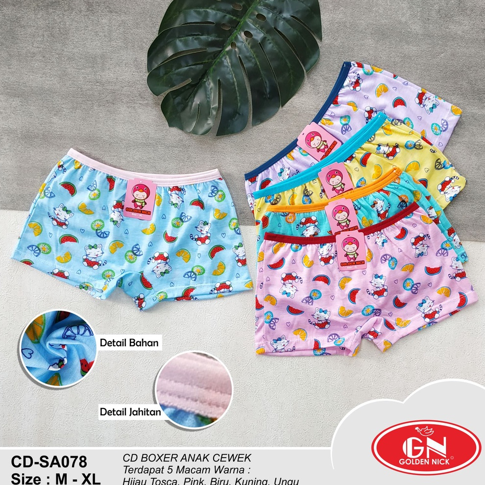 Golden Nick Celana Dalam Anak Perempuan Model Boxer Motif