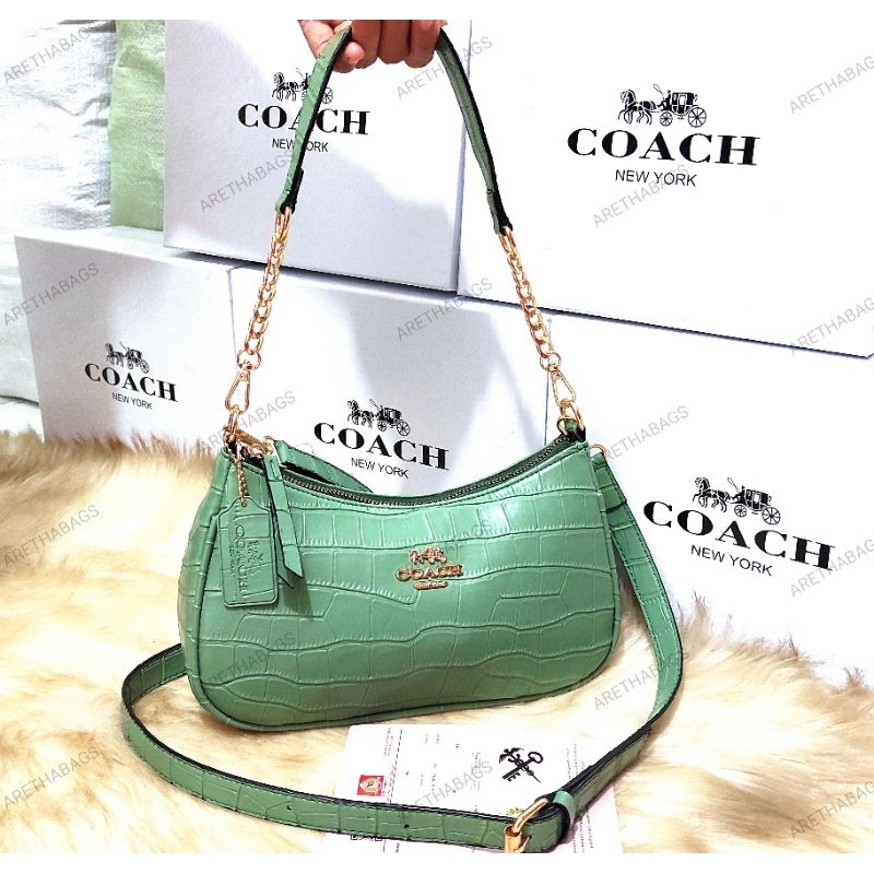 BARU // TAS WANITA TERI CROCO SHOULDER BAG CO4CH IN SIGNATURE