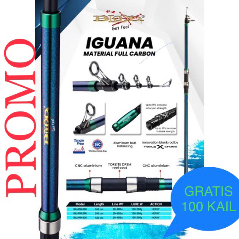 Joran telescopic iguana blood iguana 360 iguana 390 iguana 420 joran pinggiran joran tebing joran su