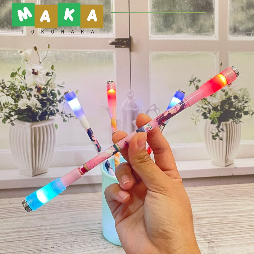 

pulpen putar magnet led demon slayer pen putar magnet demon slayer bolpen gel pena tinta hitam alat tuis kantor perlengkapan sekolah