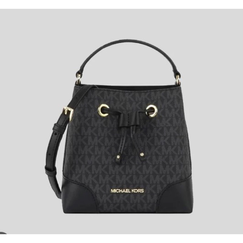 Tas Michael Kors Original Mercer Small Bucket In Signature Black