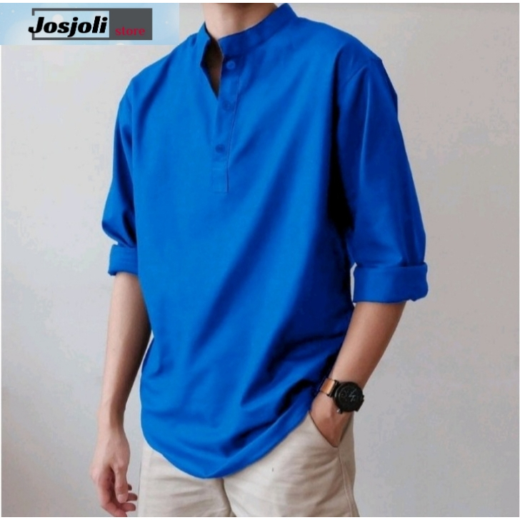 JOSJOLI_STORE/Baju Koko Malik/Baju Koko Pria Dewasa Lengan Panjang/Size M,L,XL