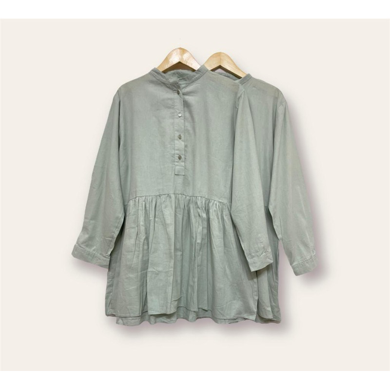 blouse katun sage green