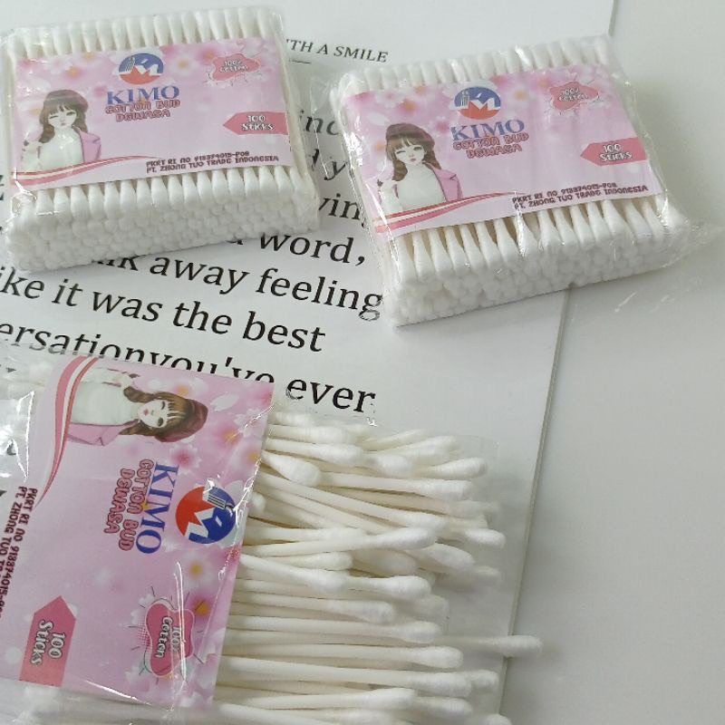 Cotton Bud Dewasa Anak Kimo isi 100 Sticks / Pembersih Telinga Kecil / Korek Kuping Kapas Bayi Balita