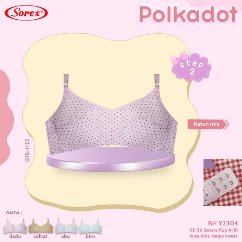 Sorex Young miniset kode Y 2304 step 2 (32-36)bra/bh remaja polkadot