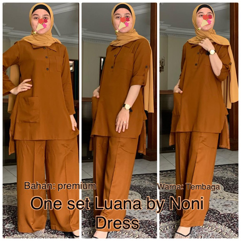 Daster Arab NONI LUANA One Set Kulot Premium Twill