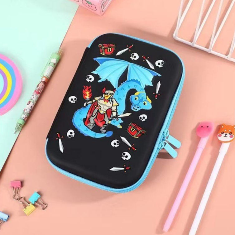 Tempat Pensil 3D Timbul Anak Karakter Motif Lucu Bahan EVA Waterproof / Kotak Pensil Anak Sekolah Silikon Alat Tulis