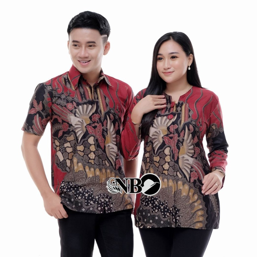 Batik Couple Modern Atasan Blouse Batik Kerja Kantor Wanita Baju Batik Wanita M L XL XXL