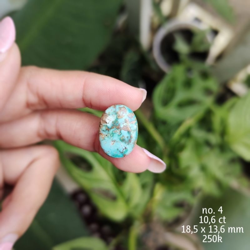 Baru Pirus Biru Asli - Natural Phyrus cutting oval polos A