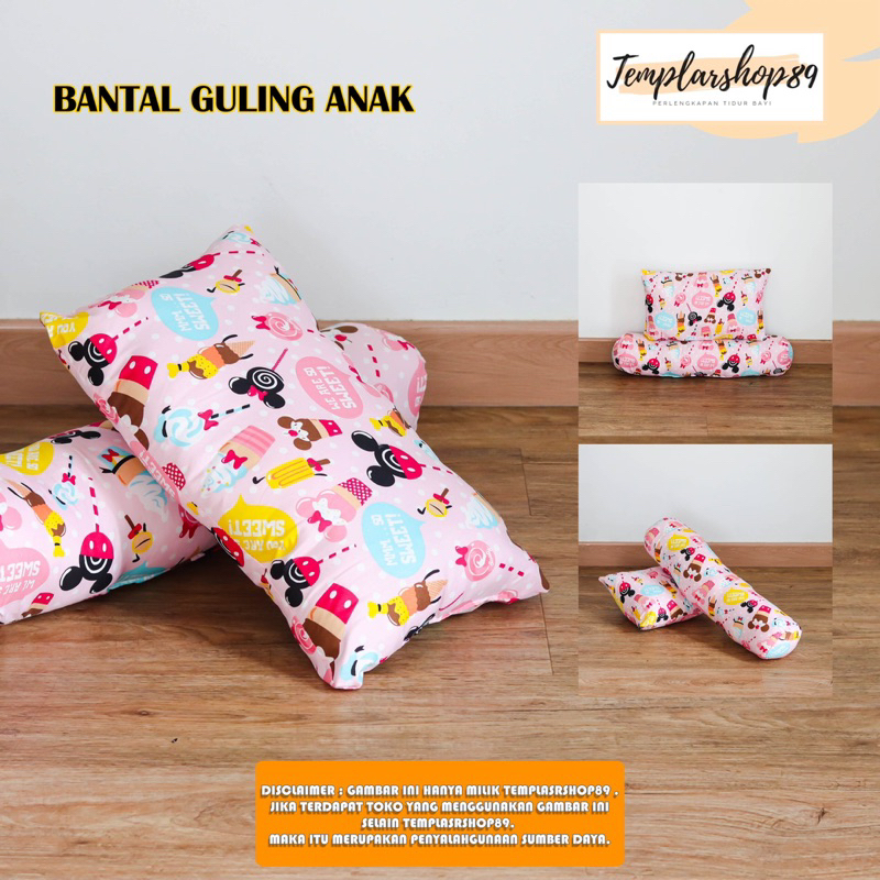 1 SET BANTAL &amp; GULING ANAK / BANTAL &amp; GULING KARAKTER USIA 1-8 TAHUN