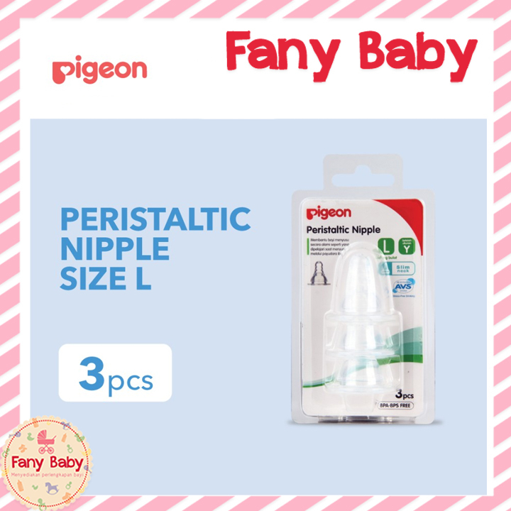 PIGEON PERISTALTIC NIPPLE SLIM BLISTER L ISI 3PCS