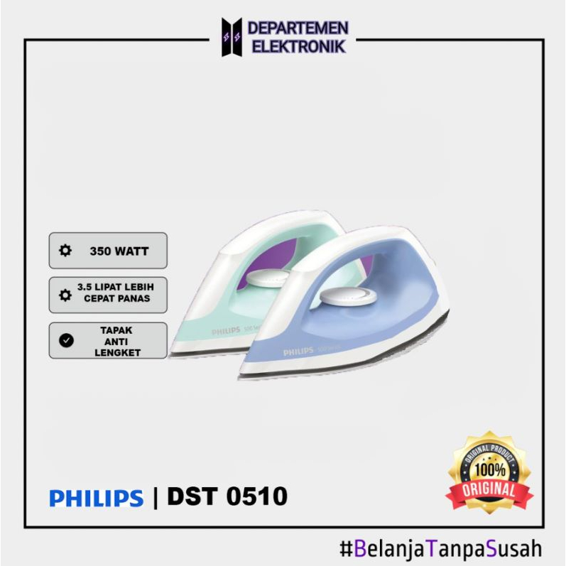 PHILIPS SETRIKA DRY IRON DST 0510 GARANSI RESMI 2 TAHUN STRIKA PROMO