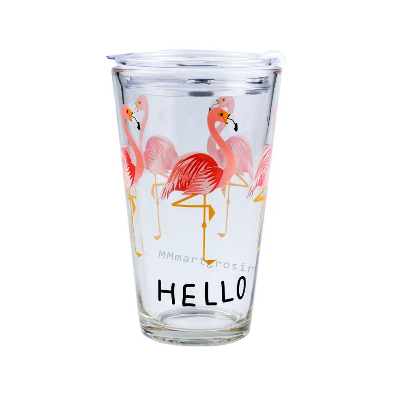 Gelas kaca * tumbler * Gelas ukur * Gelas Gambar lucu * 450ml-YS-19-7