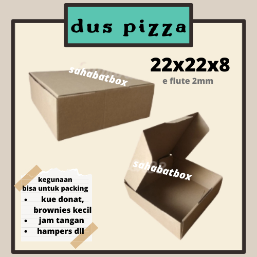 

Dus Pizza/Kardus/Box uk.22x22x8cm Kemasan Diecut (Baru)