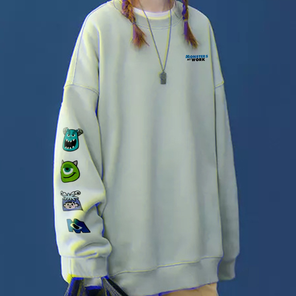 Sweater Oversize Monster  Pria Dan Wanita Fleece Korean Size L - XL - XXL - XXXL