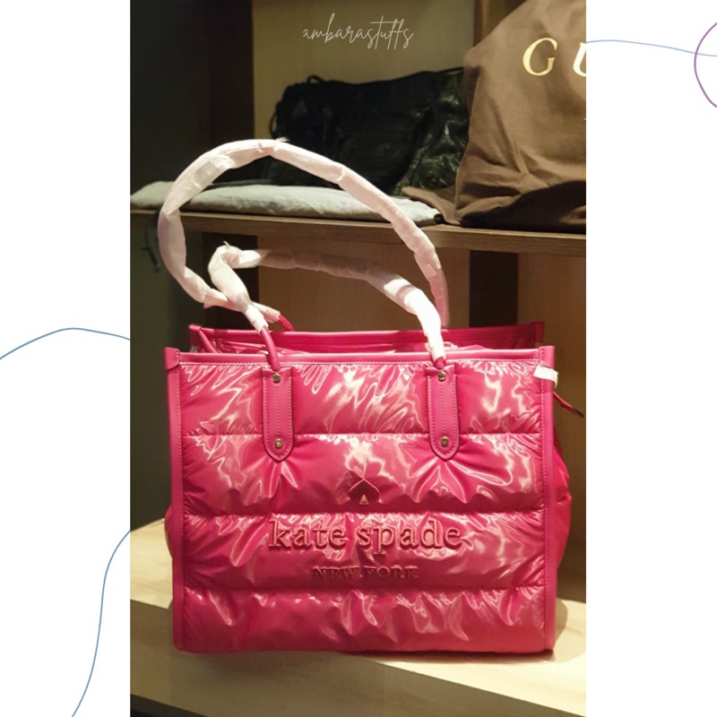 KATE SPADE Ella Puffy Fabric Extra Large Tote - Festive Pink