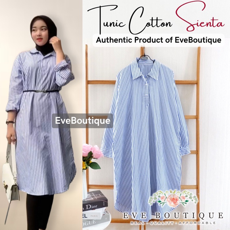 FASHION.ID90 TUNIK KEMEJA WANITA SALUR BIRU 798