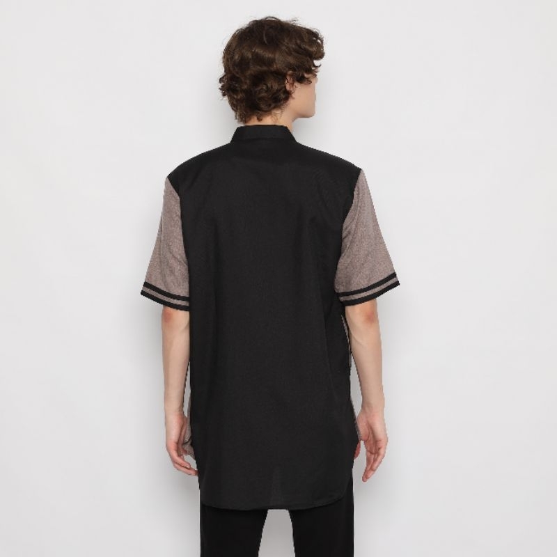 Koko Kurta Azir Pria Dewasa Polos Lengan Pendek Katun Madinah