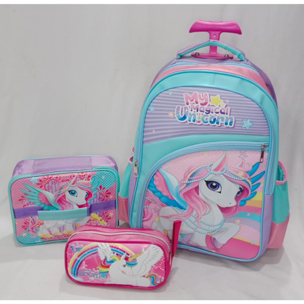 JOYELSY-PROMO TROLY SET 3IN1 SD 16'' NJ47 UNICORN TAS BEKAL SLEMPANG TEMPAT PENSIL
