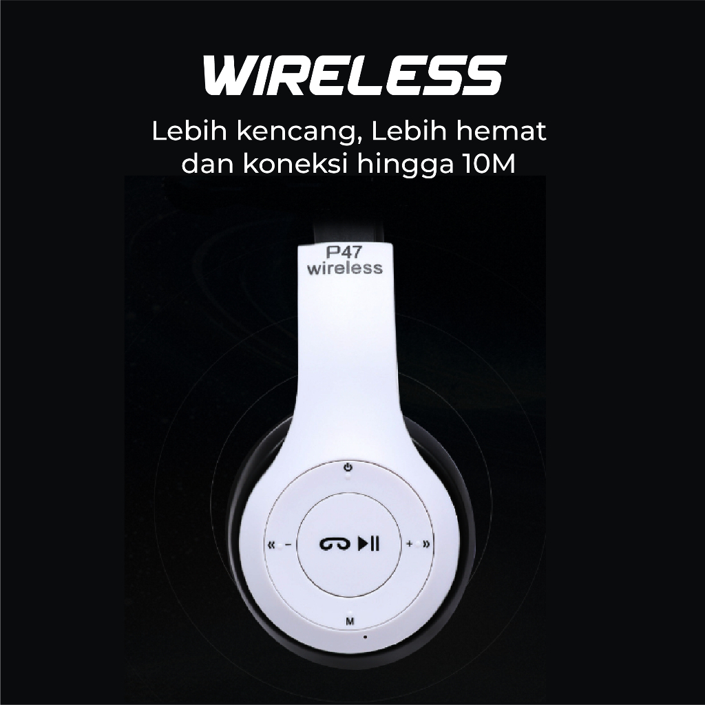 Headset Bluetooth P47 Pro Mega Bass Good Quality AH063 - ACS