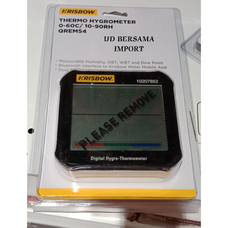 KRISBOW Thermo Hygrometer 0-50C/Alat Pengukur Suhu Udara Dan Kelembapa