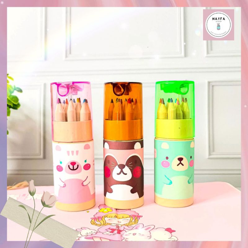 

Pensil Warna Tabung Isi 12 Pcs Free Rautan Pensil Warna Pastel Unik Murah
