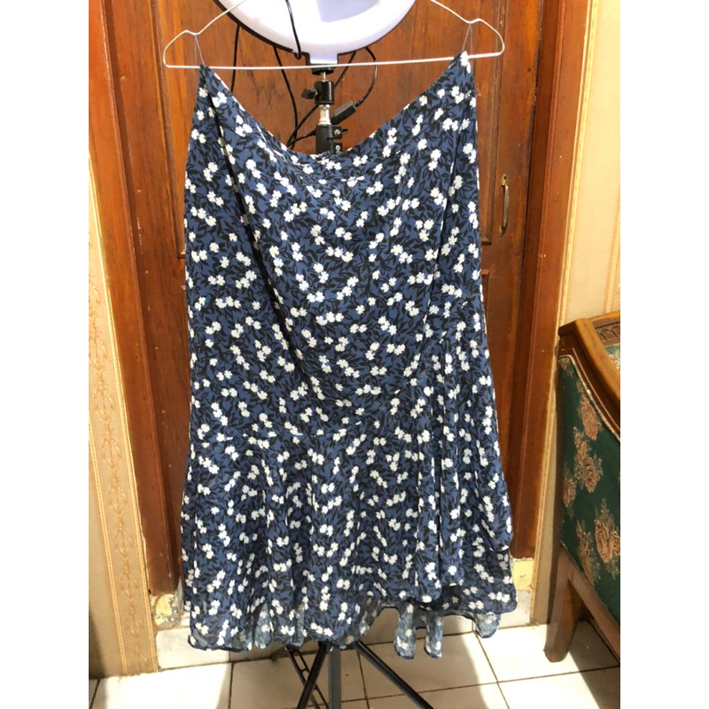 SKIRT POLKA // ROK PANJANG // SKIRT KOREA Rok bunga warna biru donker