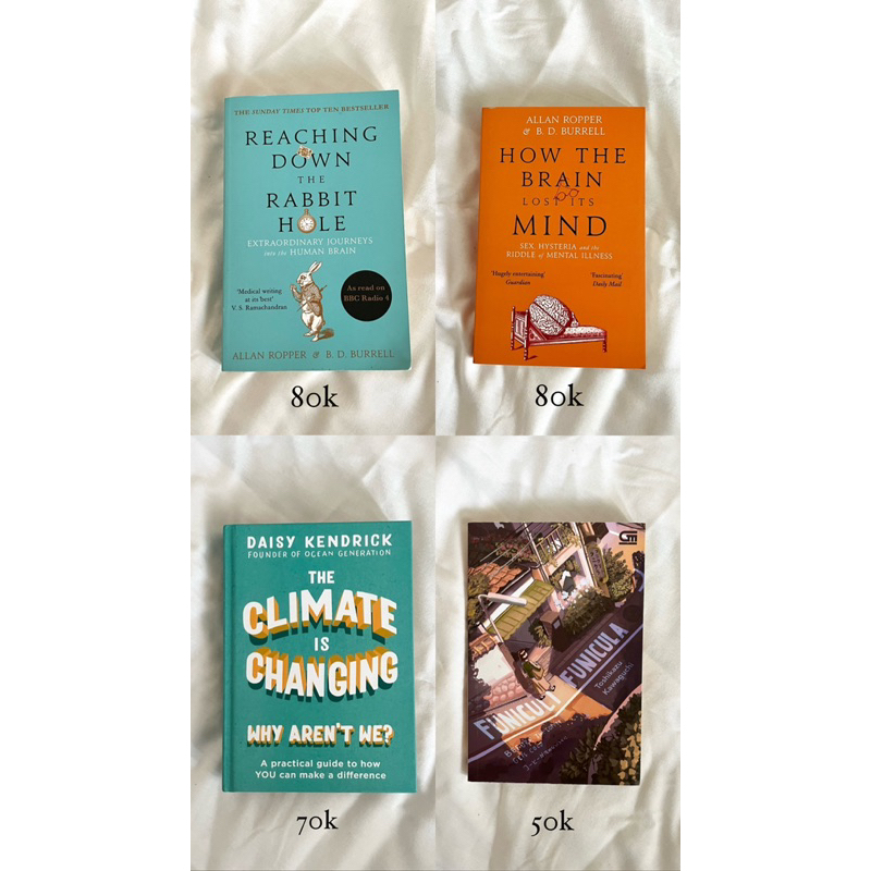 Preloved Books - Funiculi Funicula, Reaching Down The Rabbit Hole, How The Brain Lost Its Mind, The 