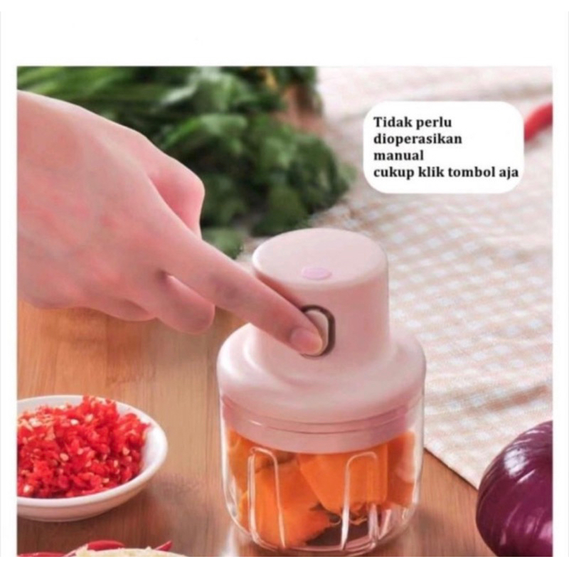 Blender Mini Elektrik 250ml - Chopper Mini 250ml - Mini Chopper Elektrik