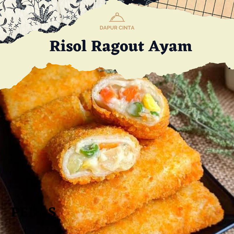 

Risoles Ragout ayam/ Risol Ragout ayam Frozen 1 pack isi 5PCS