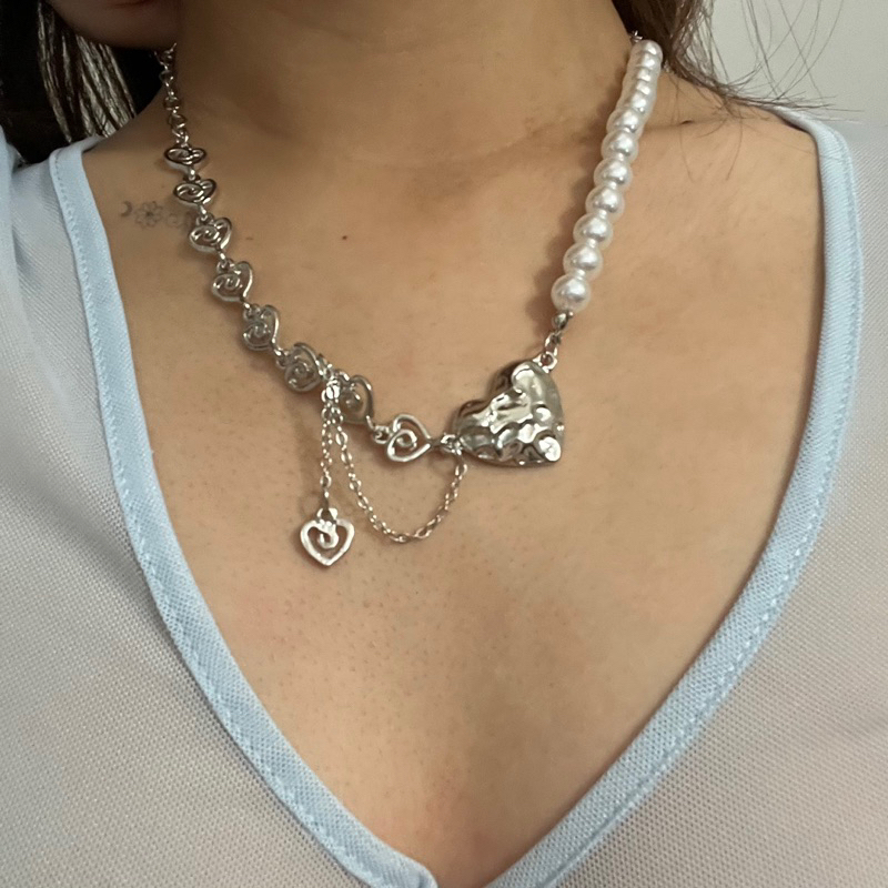 Silver Necklace / Kalung Silver / Aesthetic Necklace / Kalung Pria / Kalung Bohemian / Kalung Retro