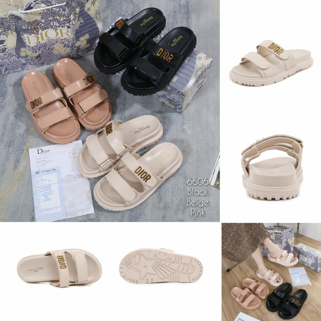 NEW ARRIVAL!!!  SANDAL WANITA C_D KULIT POLOS IMPORT TERMURAH WEDGES SET Kode: 6606