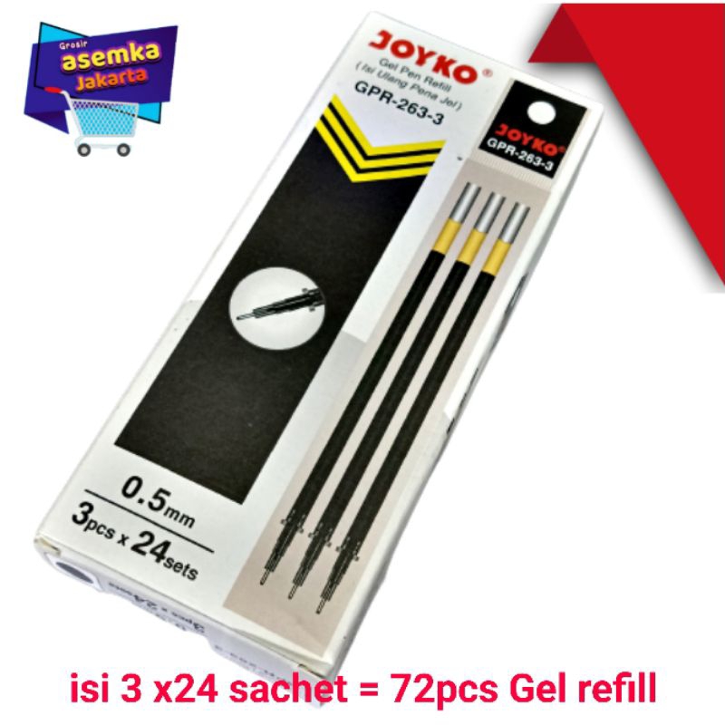 Gel Pen Refill Joyko GPR-263-3 isi 72pcs