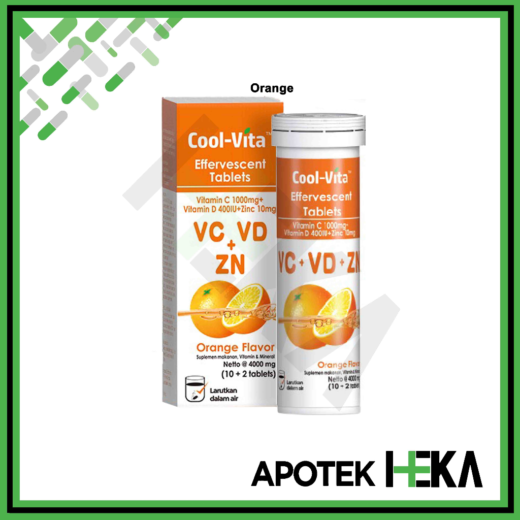 Cool Vita Effervescent Tablet isi 12 - Vitamin C D Zinc (SEMARANG)