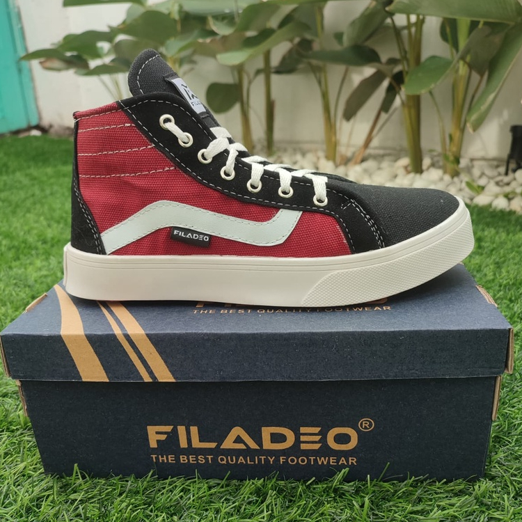 (2PCS = 1KG) FILADEO 06 OLDSKOOL HITAM MERAH BOOT ORI PREMIUM