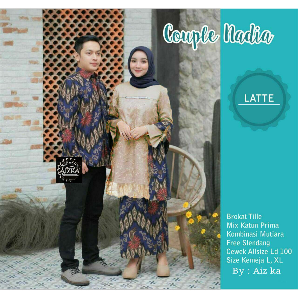 BANTING HARGA - NADIA SET COUPLE PREMIUM MAXY//KEBAYA BROKAT WISUDA LAMARAN RESEPSI WANITA TERBARU KEKINIAN FULL BROKAT KOMBINASI MUTIARA FREE ROK PLUS BELT//KEMEJA KATUN PRIA KELUARGA SERAGAM//READY JUMBO