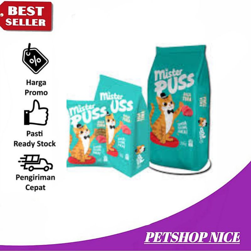 (Gojek) Makanan Kucing Mister Puss Tuna Kemasan 8kg Fresh Pack