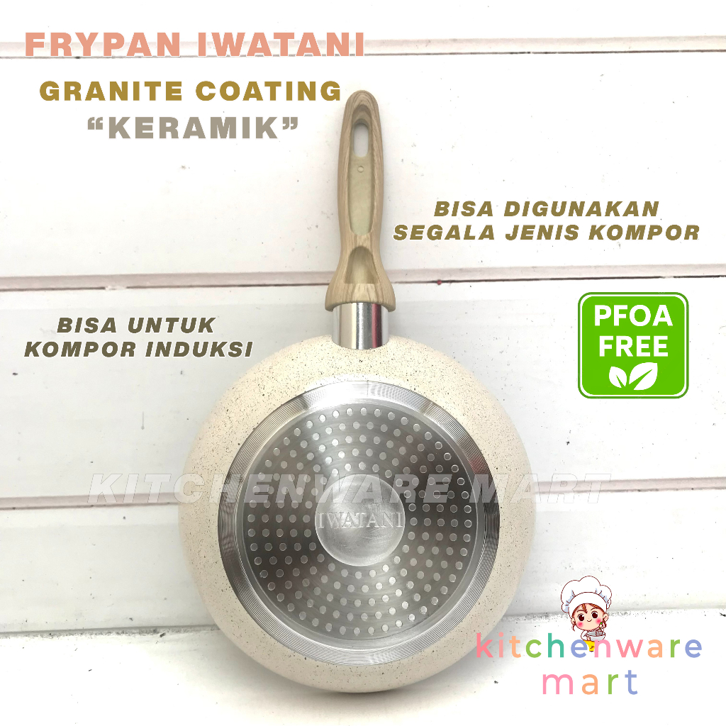 Tukuparty Frypan Granite Iwatani Keramik Fry Pan Marble Stone Pfoa Free