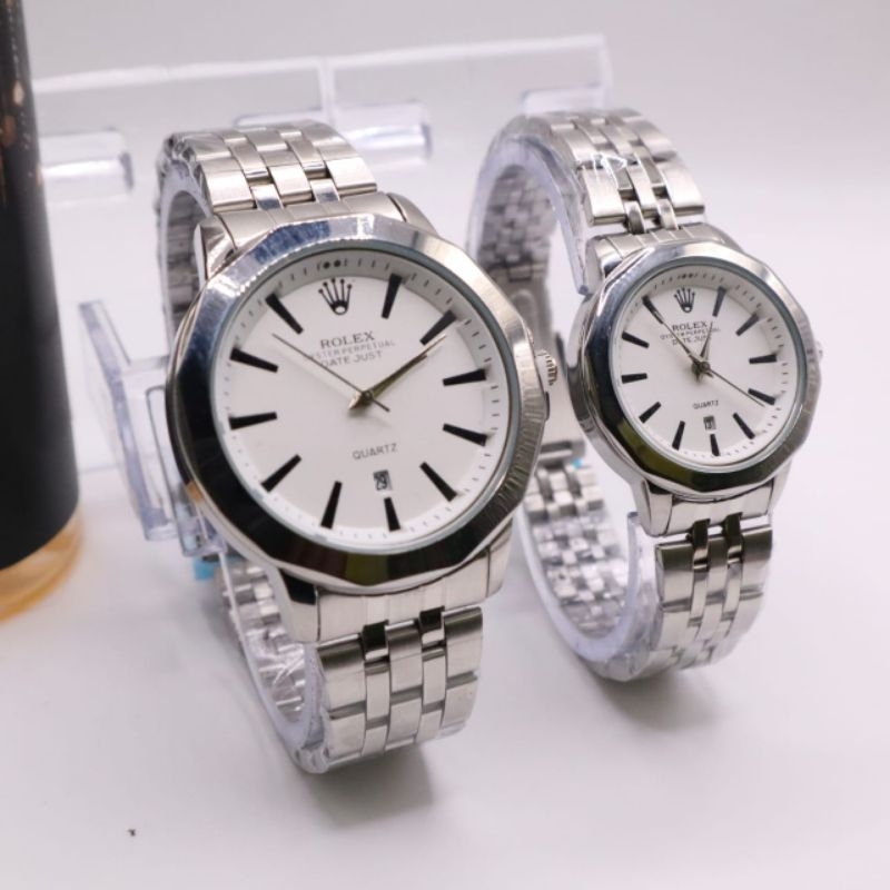 Jam Tangan Couple Tahan air Harga set | Jam Tangan Pasangan model Case Gelombang