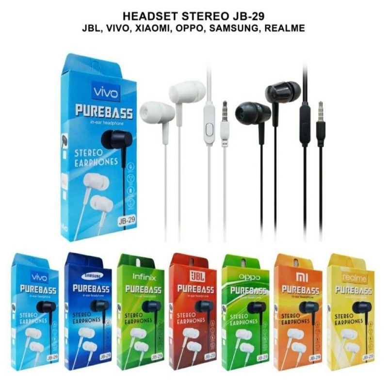 Headset REALME JB-29 PURE BASS Handsfree REALME JB29 PUREBASS Earphone REALME JB-29 PUREBASS