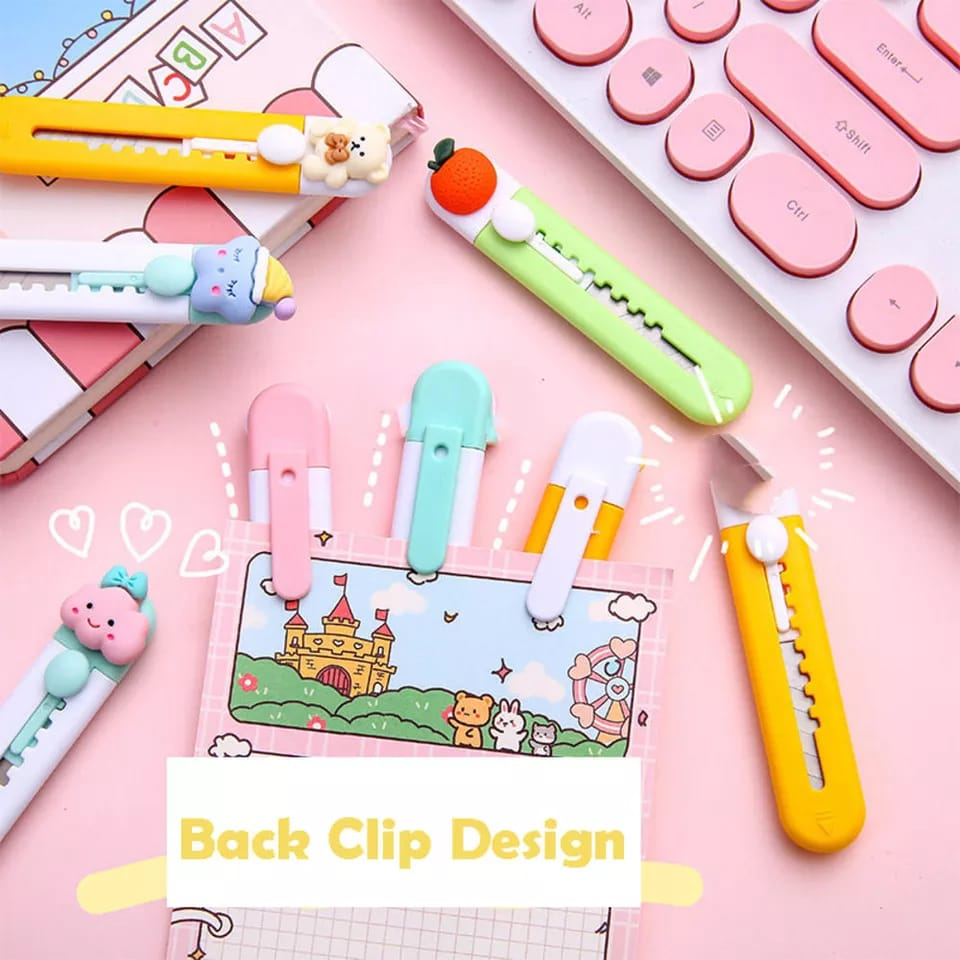 

Mini Cutter Pisau Karakter Lucu Alat Pemotong Kertas Sebaguna