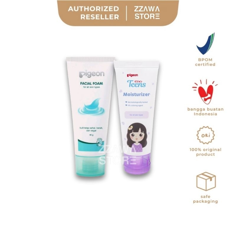 PIGEON TEENS Paket Mini Remaja - 2pcs (Facial Foam 40ml + Moisturizer 20ml)