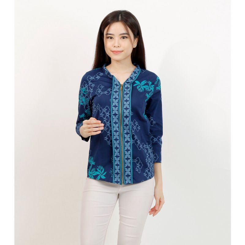 Atasan Batik Wanita Sleting Depan Lengan 7/8 560