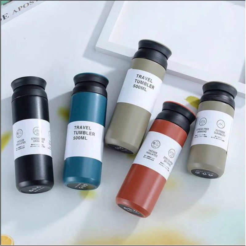 Termos TRAVEL TERMOS JAPAN Tumbler CHANEL Stainless Steel 500ML BOTOL MINUM AIR PANAS BOTTLE