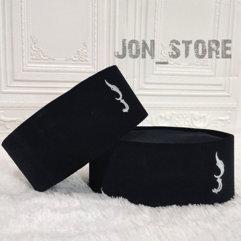 peci songkok kopiah logo kujang bordir merk presiden tinggi 9cm anak dan dewasa  - peci pria model t