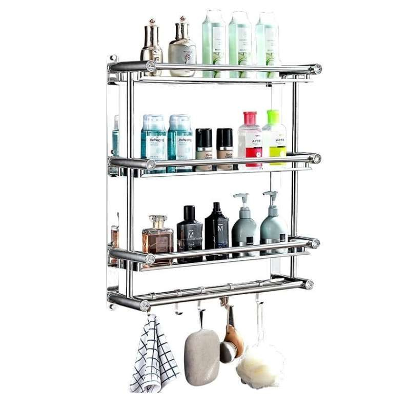 RAK DINDING 3 SUSUN STAINLESS STEEL / RAK DINDING TEMPEL / RAK DAPUR / RAK OBAT / RAK KAMAR MANDI