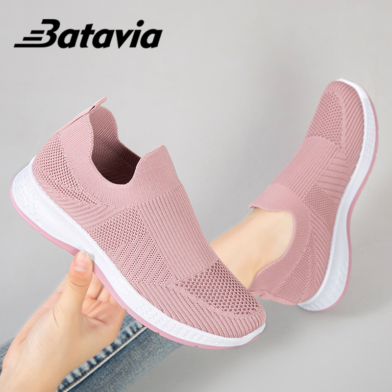 Batavia2023 Baru Sepatu Wanita slip on Rekreasi dewasa Fashion Sepatu Kasual Impor Sepatu Wanita Murah Bernapas Non-Slip Sepatu Mahasiswa Sepatu Olahraga D3